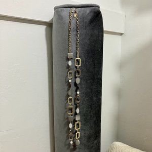 NWOT Charming Charlie Gold Tone Geometric and Multi Gemstones Necklace.